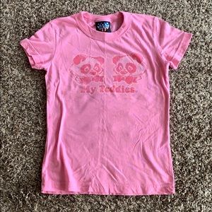 Junk Food novelty pink panda tee